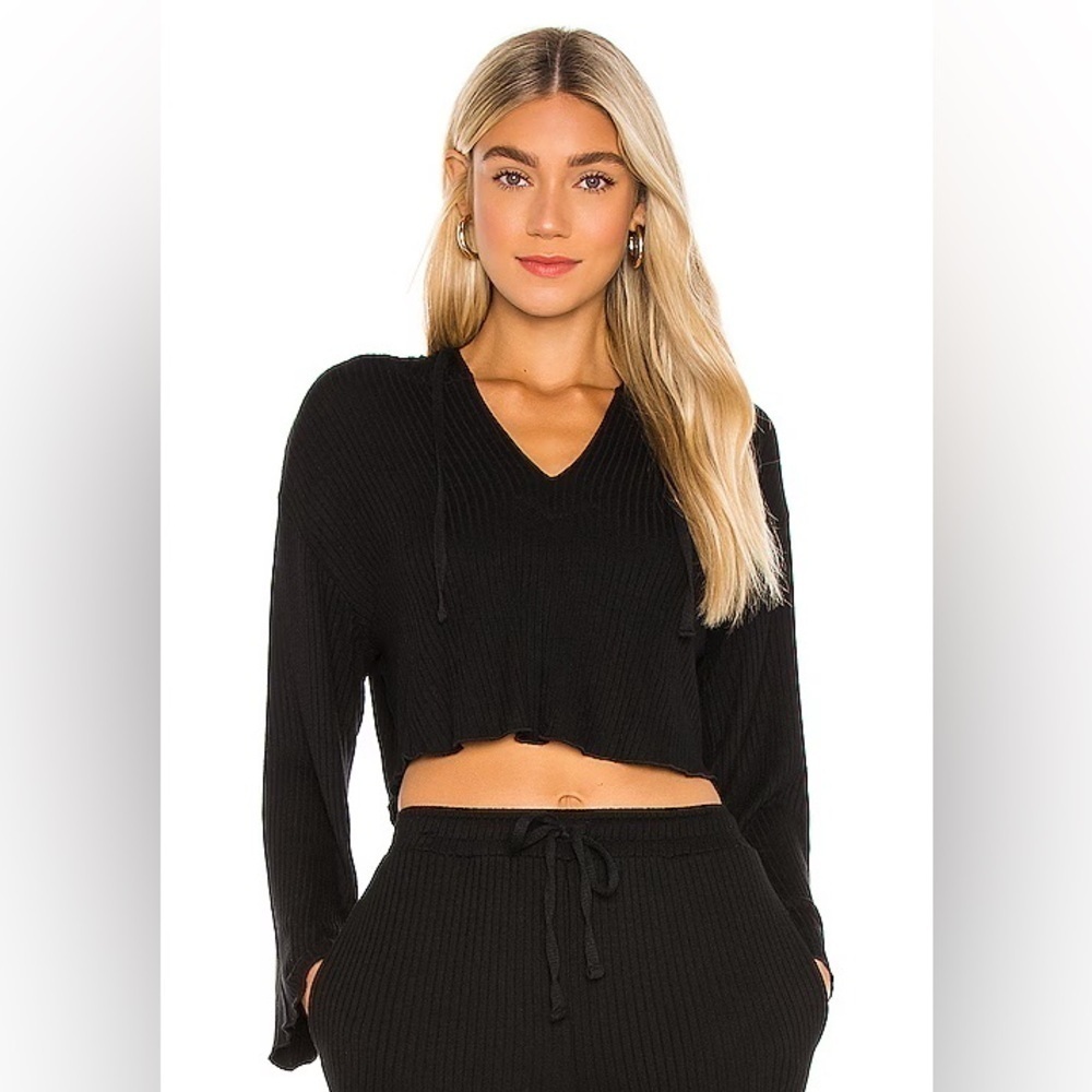 Lovers And Friends from REVOLVE Relaxed Ribbed Hoodie In Black